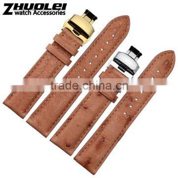 16|18|20|21|22mm Genuine Ostrich Leather Watch Strap Wholesale 3PCS