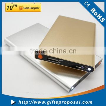 Silver Ultra-thin Polymer Power Bank 4300mAh,Metal Portable Charger External Battery Mobile Power