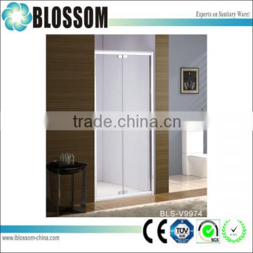 Bathroom bi-fold glass extend shower doors with tempered glass