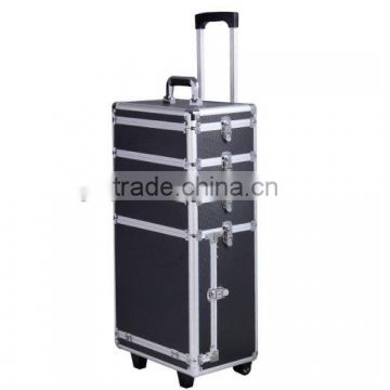 Aluminum Rolling Makeup Case Salon Cosmetic Box