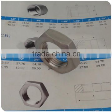 304 Stainless Steel Screwed Pipe Fitting 3/4" Hex Nuts