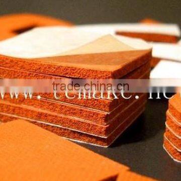 Closed-cell flame-retardant silicone foam board with self-adhesive