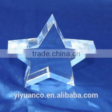 Star shaped clear acrylic paperweight with vase, acrylic paperweight, acrylic block-0036