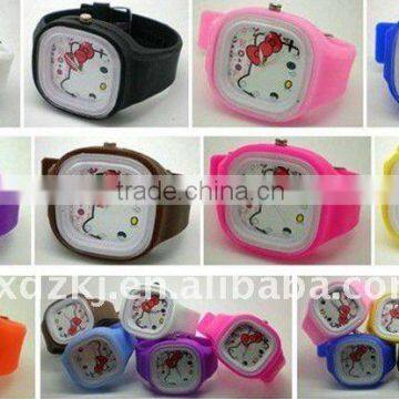 fashion and beautiful silicone hello kitty silicone jelly watch for Christmas Gifts