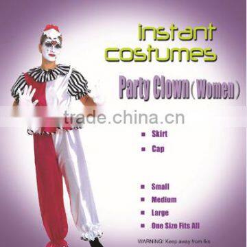 Halloween deluxe women party clown instant costume