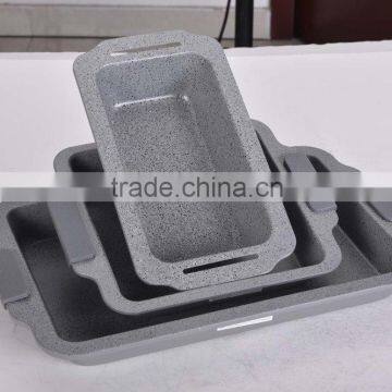 mable coating carbon steel loaf pan with silicone handle square pan rectangle baking pan