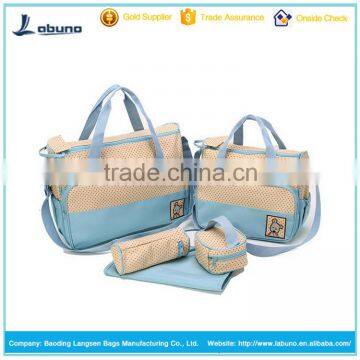 Large Capacity Cute Diaper Bags With Changing Pad 5 Pieces Set Best Quality Choice photo-2