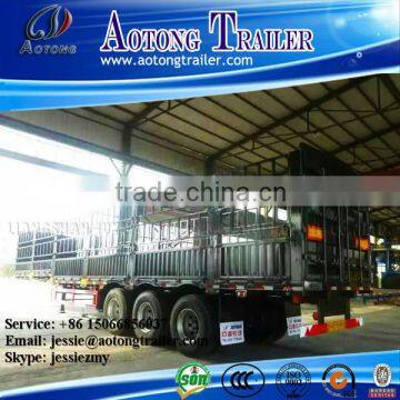 china 3 axles stake semi trailer for sale / tri-axles store house bar fence stake semi trailer for cargo and live stock