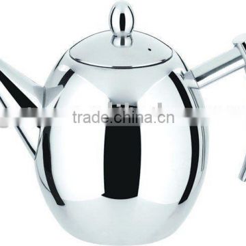 Stainless steel olive shaped teapot