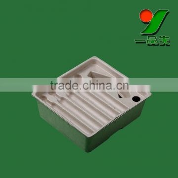 Recycled Materials Molded Box Paper Packaging for Small Item, Interlayer Molded Bamboo Pulp Packaging Boxes