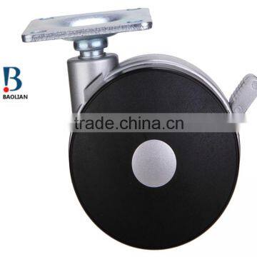 2016 Newest 3-inch Black Metal Plate Nylon Plastic Rivet Swivel Caster With Brake photo-5