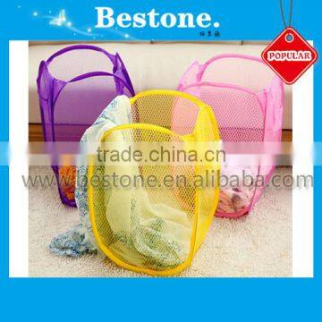 Mesh Folding Colorful Laundry Clothes Basket