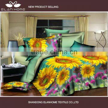 100%Polyester 3D printed textile fabric with big flower for bedsheet/bedding set/mattress