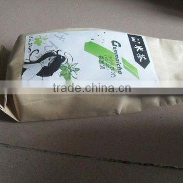 side-gusset kraft paper bag for tea sachet packaging with stikers