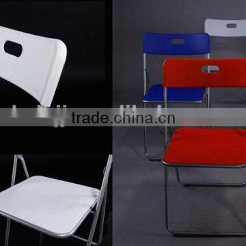 plastic meeting folding chairs with metal frame 1077A