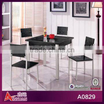 A0829 cool black dining table and chaie set