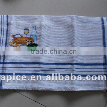 50*70cm white embroidered cotton tea towel