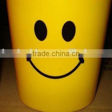 BT011 Round Smile Face Dustbin, Promotional Gift Round Bin, Small Plastic Bin With Lids photo-2