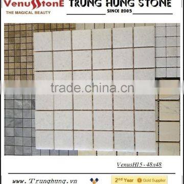 23*23 Pure White Honed Marble Mosaic Tiles photo-2