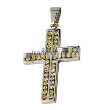 HMC P0186 Cross Design Stones 316L Steel Pendant Stainless Steel Pendant