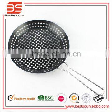Custom Cast Iron Enamel Round Camping Double BBQ Charcoal Grill Pan