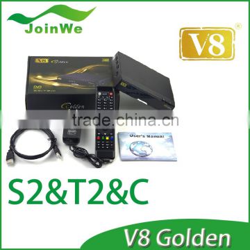 Full HD DVB-S2+T2+C 3 in Combo V8 Golden Digital Satellite Receiver support CAS powervu iptv biss key Newer than V8 Golden Pro