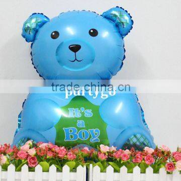 2015 newest 76*49 cm It's a boy Baby Bear foil helium balloons for Baby Shower