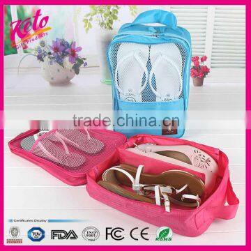 Three layers portable travel shoe storage bag