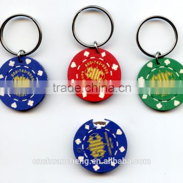 Cheap wholesale unique poker chip keyring , colorful fashion custom design promotional gifts metal poker chip keychain