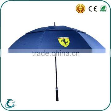 Double Layer Pongee Fabric Windproof Large Golf Umbrella for Promotion Gift