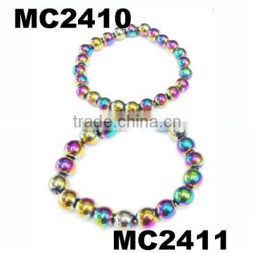 rainbow colored beaded magnetic bracelet wholesale