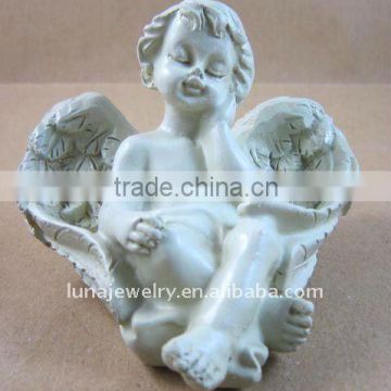 lovely sitting angel resin angel figurine for home decor,Top quality poly resin angel