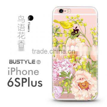 High Quality Soft Slim Mobile Shell Case for Pink IPhone 6 6s Plus With 3D Beautiful Flower Custom Designs