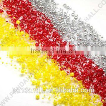 Plastic Pearl Beaded Cord, Jewelry Accessoires Rope, Christmas Decoration Material, Mixed 10 colors, 51"/strand(OCOR-G001-M)