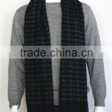 D/Blue Double Sided Plain Wool Scarf With Fringe photo-4