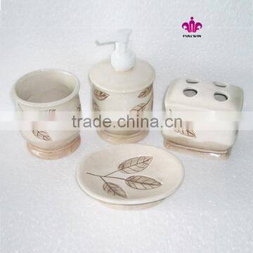 fashion design printed ceramic cheap bathroom accessories sets for sales