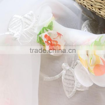 2016 THE LATEST DESIGN OF ORGANZA EMBROIDERED PAPER PRINTED FOR DRESS FABRIC