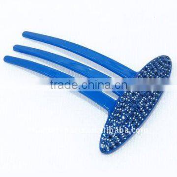 Fashion long oval rhinestone Insert Comb