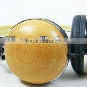 wooden headphone for ipod/iphone/PC/mp3/3.5MM mobile with microphone from shenzhen