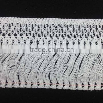 pure white long cotton tassel fringe for decoration curtains/garment accessories