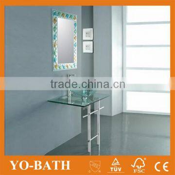 Glass bowl wash basin with stand YO-BATH YO-G014