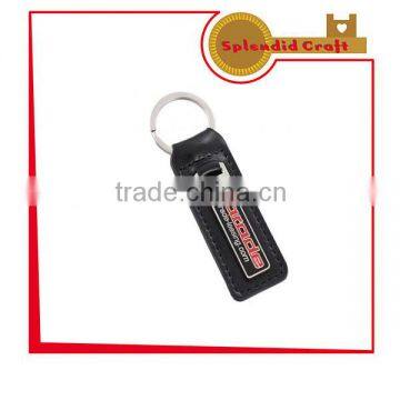 custom leather fob keychain with company logo