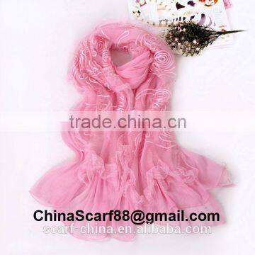 Wholesale chiffon lace scarf