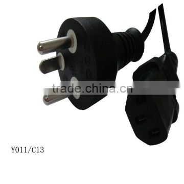 denmark standard power cord power plug wire