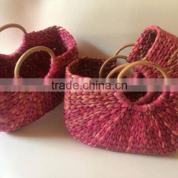 Best quality eco-friendly red water hyancinth bag from vietnam