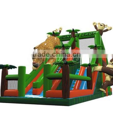 new design giant jungle drop inflatable obstacle course for kids and adults