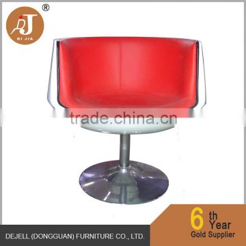 Modern Hotel Furniture Red Leather Swivel Round Upholstered Tub Chair