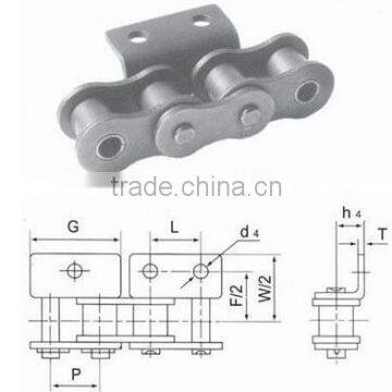 Short pitch conveyor chain with A2 attachments