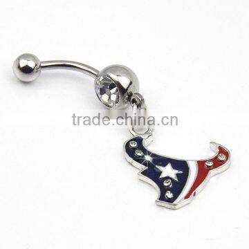 new custom NFL belly ring body piercing jewelry