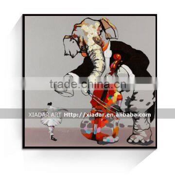 Dancing girl with elephant oil painting fo room decor/modern oil paintings for livingroom